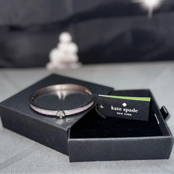 Kate Spade Silver w/Glitter Bangle Bracelet - Picture 1 of 1